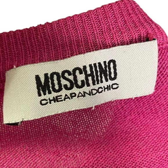 Moschino Cheap and Chic Magenta Pink Dress with Back Cutouts Bodycon Size 6 - Picture 8 of 10